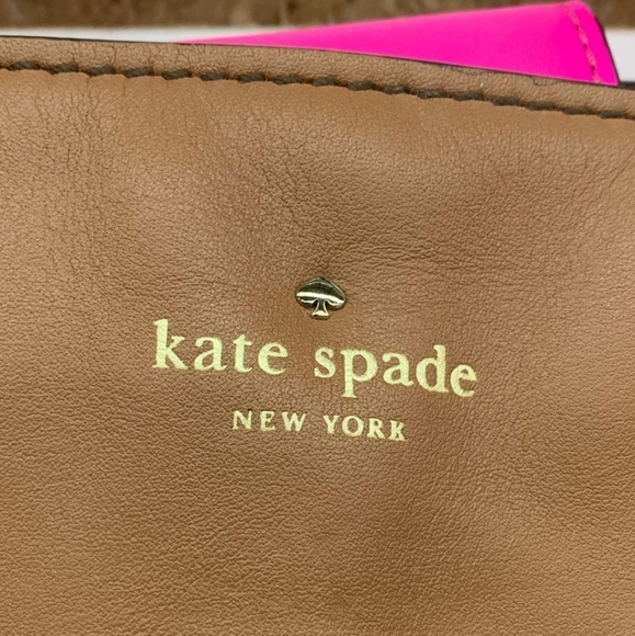 Kate Spade Bright Spot Avenue Grayce Leather Tote Cognac Brown & Pink - Picture 12 of 13